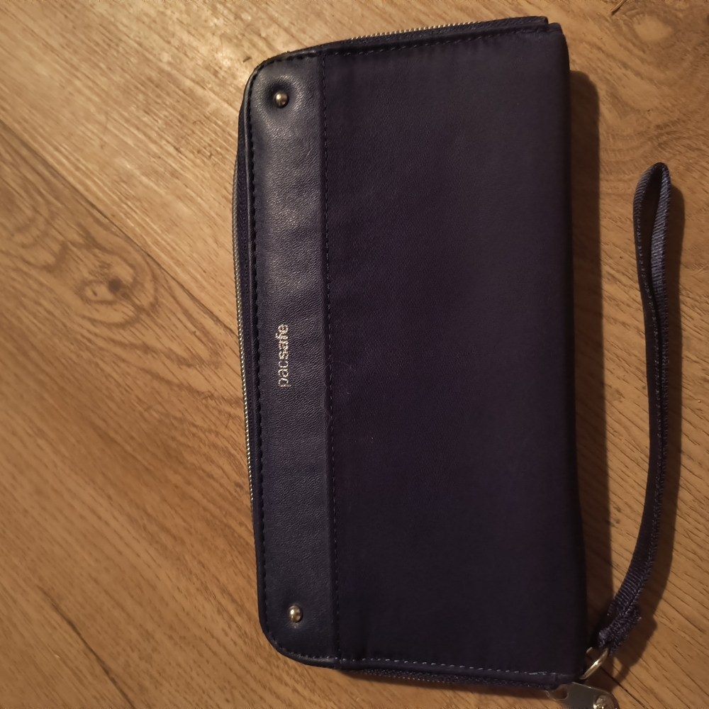 Pacsafe Blue Wallet Sleek Design Minimalist Style